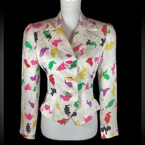 Vintage 80’s David Hayes Silk Abstract Blazer. B30